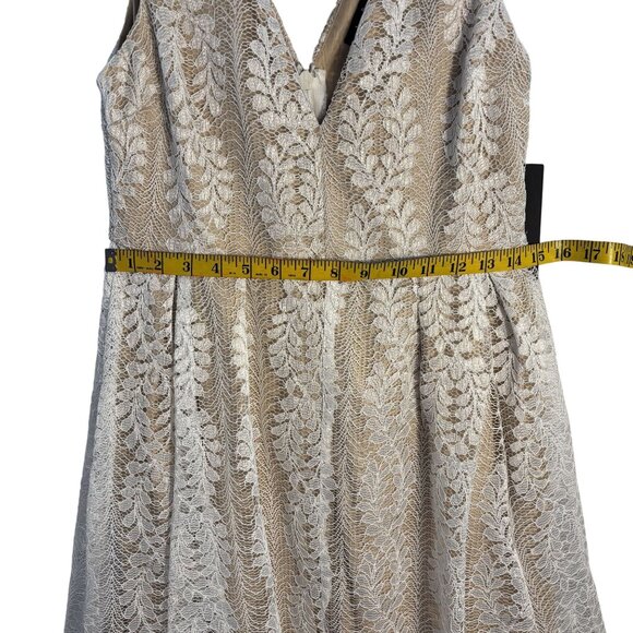 Lulus White & Beige Lace V-Neck Sleeveless Dress - Picture 7 of 11